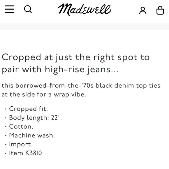 Madewell Tie Bottom Long Sleeved Top - Sz Small - Picture 12 of 12